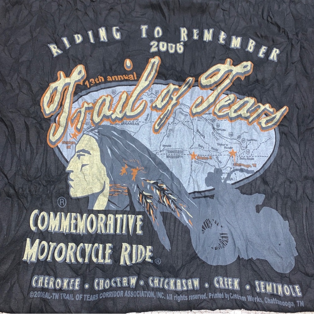 Vintage Trail of Tears Motorcycle Commemorative 2006 T Shirt Sz:XL mens
